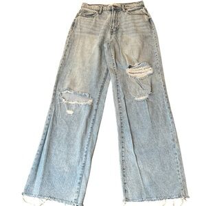 Hidden Jeans Wide Leg High Rise Distressed Size 26 EUC